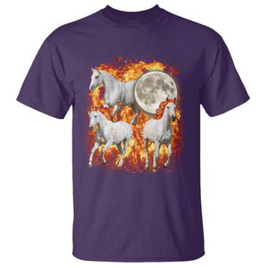 3 Fire Horses Moon Equestrian T Shirt Year Of The Fire Horse Joke TS11 Purple Print Your Wear