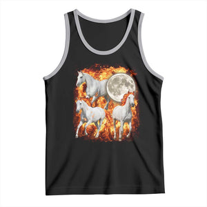3 Fire Horses Moon Equestrian Tank Top Year Of The Fire Horse Joke TS11 Black Athletic Heather Print Your Wear