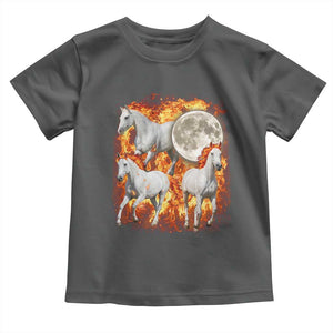 3 Fire Horses Moon Equestrian Toddler T Shirt Year Of The Fire Horse Joke TS11 Dark Heather Print Your Wear
