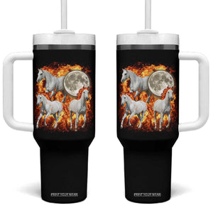 3 Fire Horses Moon Equestrian Tumbler With Handle Year Of The Fire Horse Joke TS11 One Size: 40 oz Black Print Your Wear