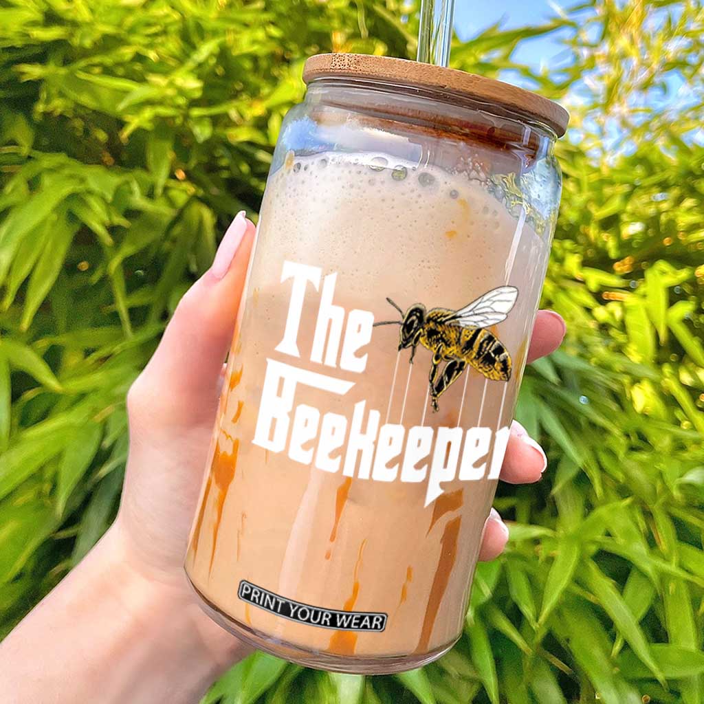 The Beekeeper Glass Can Funny Keeping Apiary Beekeeping Gift TS11 Black Print Your Wear