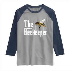 The Beekeeper Raglan Shirt Funny Keeping Apiary Beekeeping Gift TS11 Sport Gray Navy Print Your Wear
