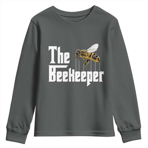 The Beekeeper Youth Sweatshirt Funny Keeping Apiary Beekeeping Gift TS11 Dark Heather Print Your Wear