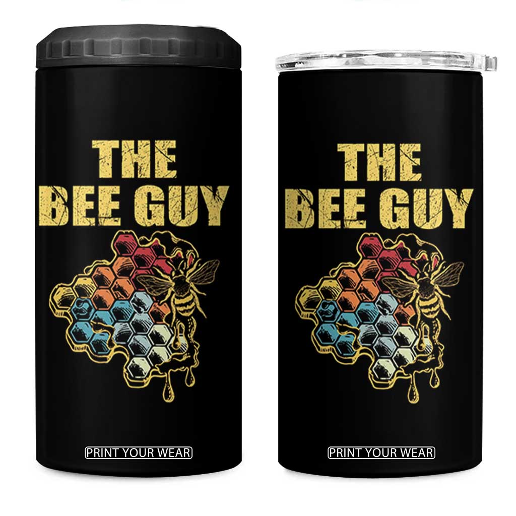 Funny Beekeeper 4 in 1 Can Cooler Tumbler The Bee Guy Insect Animal Lover TS11 One Size: 16 oz Black Print Your Wear