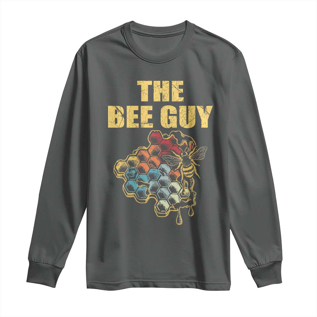 Funny Beekeeper Long Sleeve Shirt The Bee Guy Insect Animal Lover TS11 Dark Heather Print Your Wear