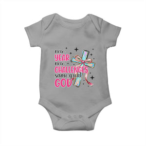 New Year New Challenges Same Great God Baby Onesie Christian New Year Eve TS11 Sport Gray Print Your Wear