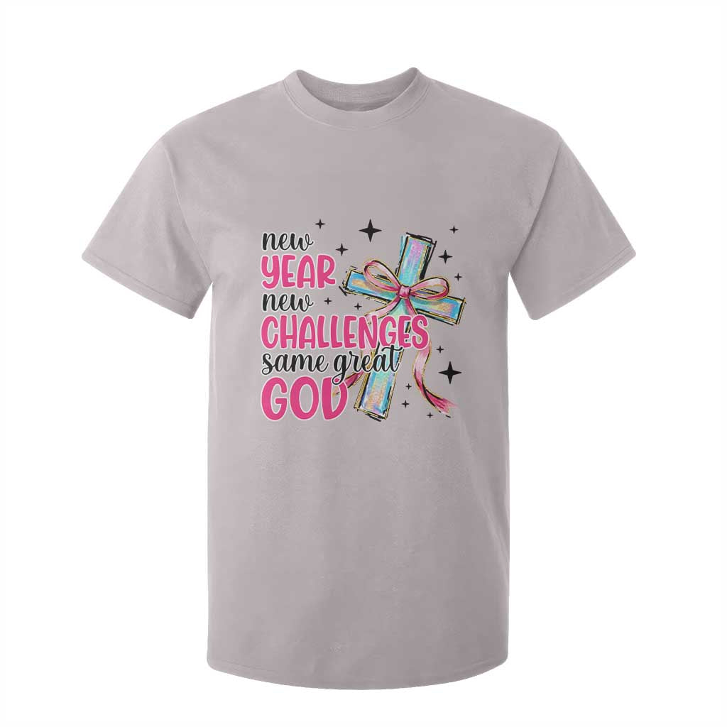New Year New Challenges Same Great God T Shirt For Kid Christian New Year Eve TS11 Ice Gray Print Your Wear