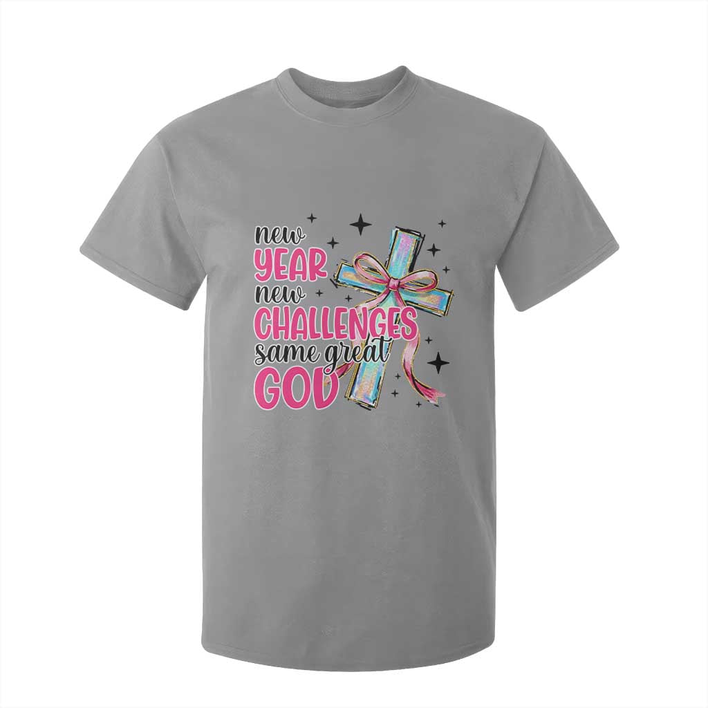 New Year New Challenges Same Great God T Shirt For Kid Christian New Year Eve TS11 Sport Gray Print Your Wear