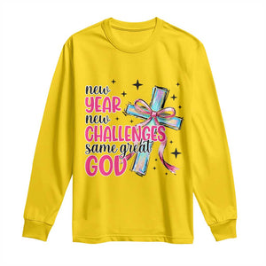New Year New Challenges Same Great God Long Sleeve Shirt Christian New Year Eve TS11 Daisy Print Your Wear