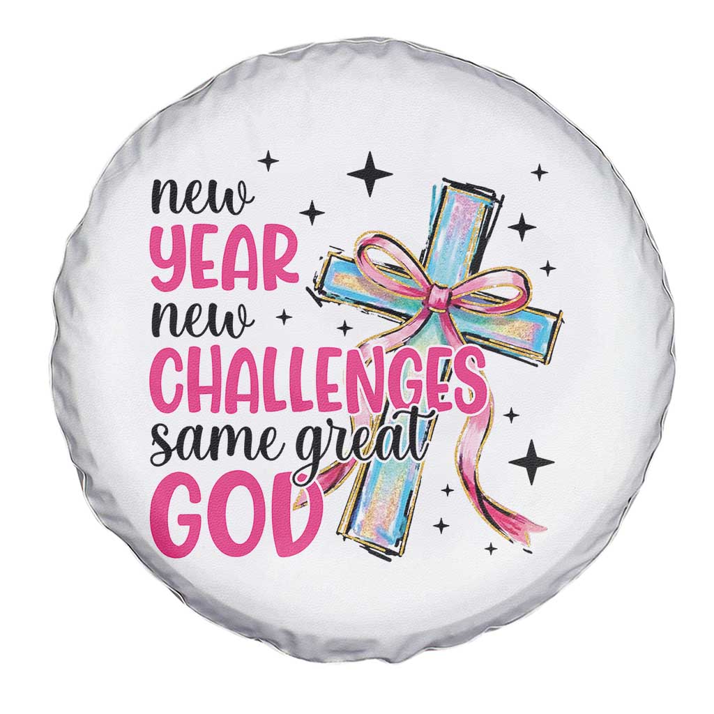 New Year New Challenges Same Great God Spare Tire Cover Christian New Year Eve TS11 Print Your Wear