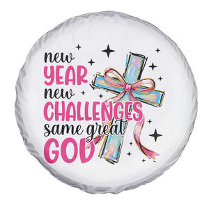 New Year New Challenges Same Great God Spare Tire Cover Christian New Year Eve TS11 Print Your Wear