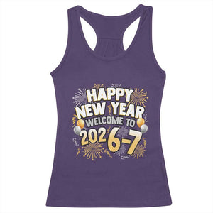 Funny 67 New Year Racerback Tank Top Happy New Year Welcome To 2026 7 TS11 Purple Print Your Wear