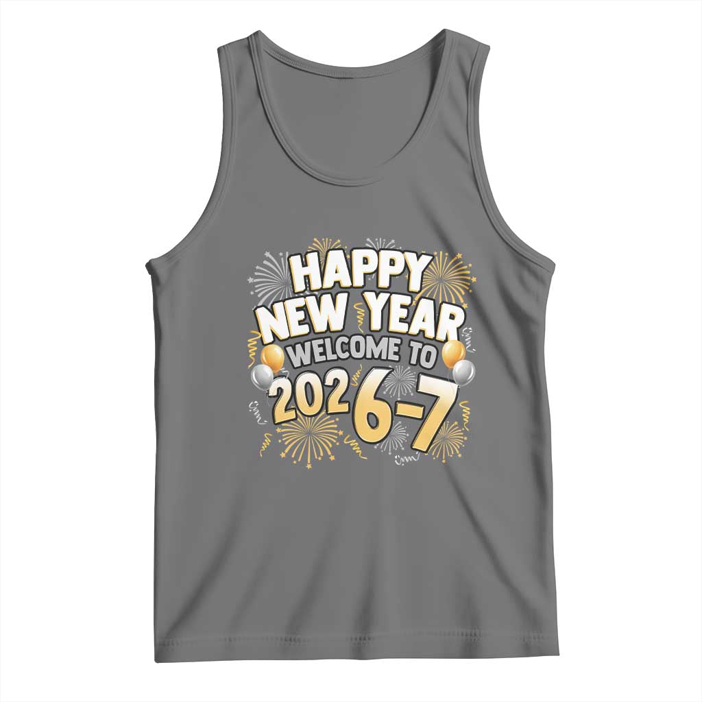 Funny 67 New Year Tank Top Happy New Year Welcome To 2026 7 TS11 Black Heather Print Your Wear