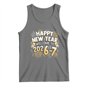 Funny 67 New Year Tank Top Happy New Year Welcome To 2026 7 TS11 Black Heather Print Your Wear