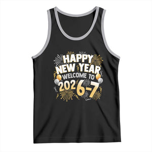 Funny 67 New Year Tank Top Happy New Year Welcome To 2026 7 TS11 Black Athletic Heather Print Your Wear