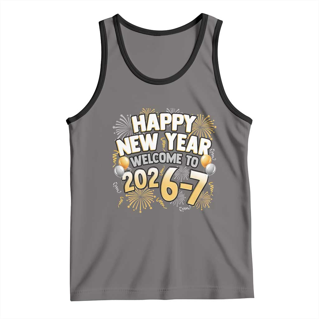 Funny 67 New Year Tank Top Happy New Year Welcome To 2026 7 TS11 Deep Heather Black Print Your Wear