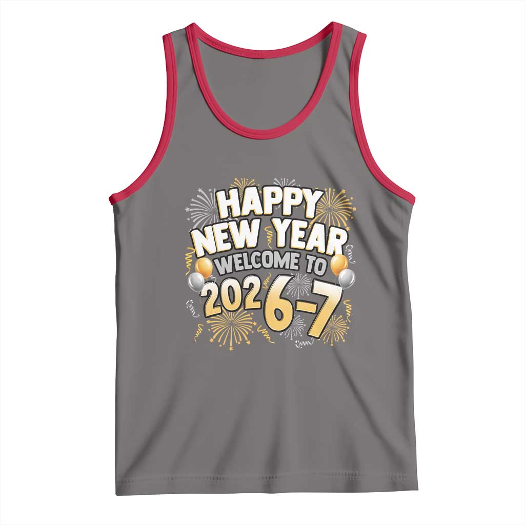 Funny 67 New Year Tank Top Happy New Year Welcome To 2026 7 TS11 Deep Heather Red Print Your Wear