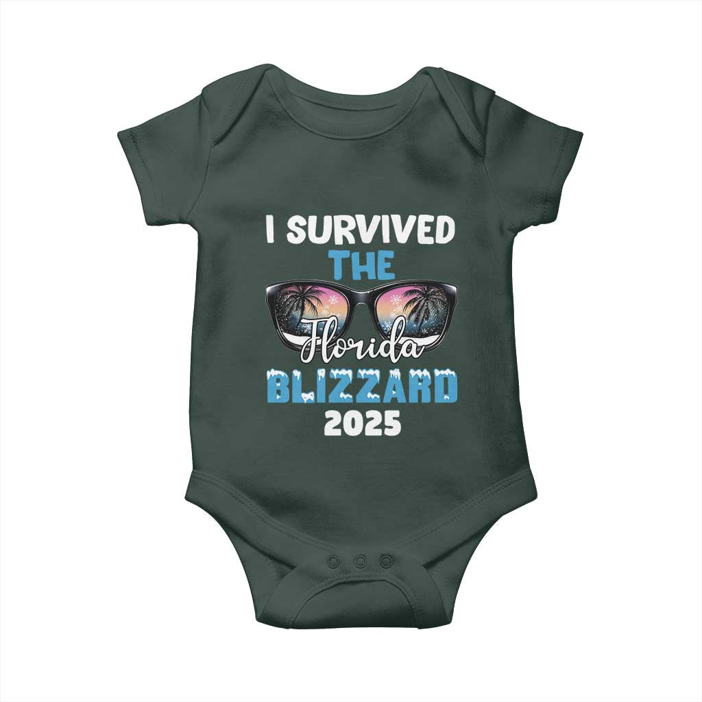 Funny I Survived The Florida Blizzarad Baby Onesie Snow Sunglasses TS11 Print Your Wear
