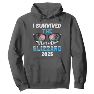Funny I Survived The Florida Blizzarad Hoodie Snow Sunglasses TS11 Dark Heather Print Your Wear