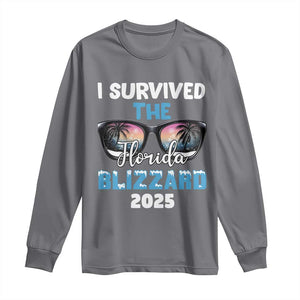 Funny I Survived The Florida Blizzarad Long Sleeve Shirt Snow Sunglasses TS11 Charcoal Print Your Wear
