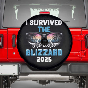 Funny I Survived The Florida Blizzarad Spare Tire Cover Snow Sunglasses TS11 Black Print Your Wear