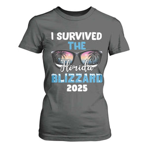 Funny I Survived The Florida Blizzarad T Shirt For Women Snow Sunglasses TS11 Dark Heather Print Your Wear