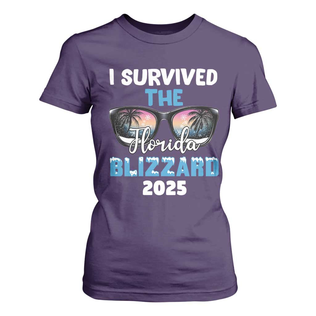 Funny I Survived The Florida Blizzarad T Shirt For Women Snow Sunglasses TS11 Purple Print Your Wear