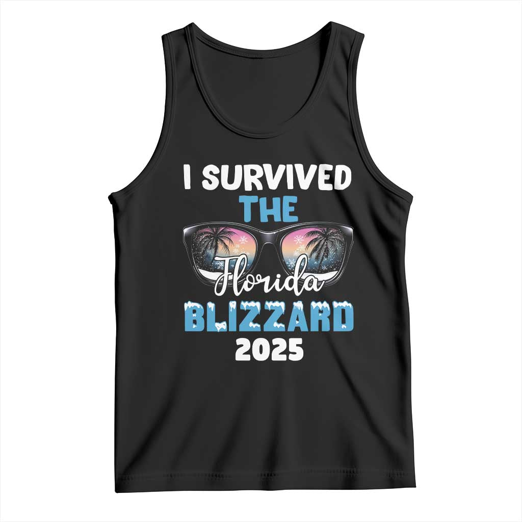 Funny I Survived The Florida Blizzarad Tank Top Snow Sunglasses TS11 Black Print Your Wear