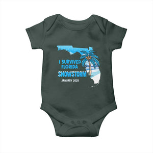 Funny I Survived Florida Snowstorm 2025 Baby Onesie Coconut Palm Tree TS11 Print Your Wear