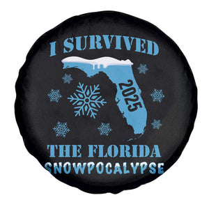 Funny I Survived The Florida Snowpocalypse 2025 Spare Tire Cover Snowflakes TS11 Print Your Wear