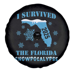 Funny I Survived The Florida Snowpocalypse 2025 Spare Tire Cover Snowflakes TS11 Print Your Wear