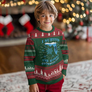 Funny I Survived The Florida Snowpocalypse 2025 Knit Sweatshirt Snowflakes TS11 Christmas Print Your Wear