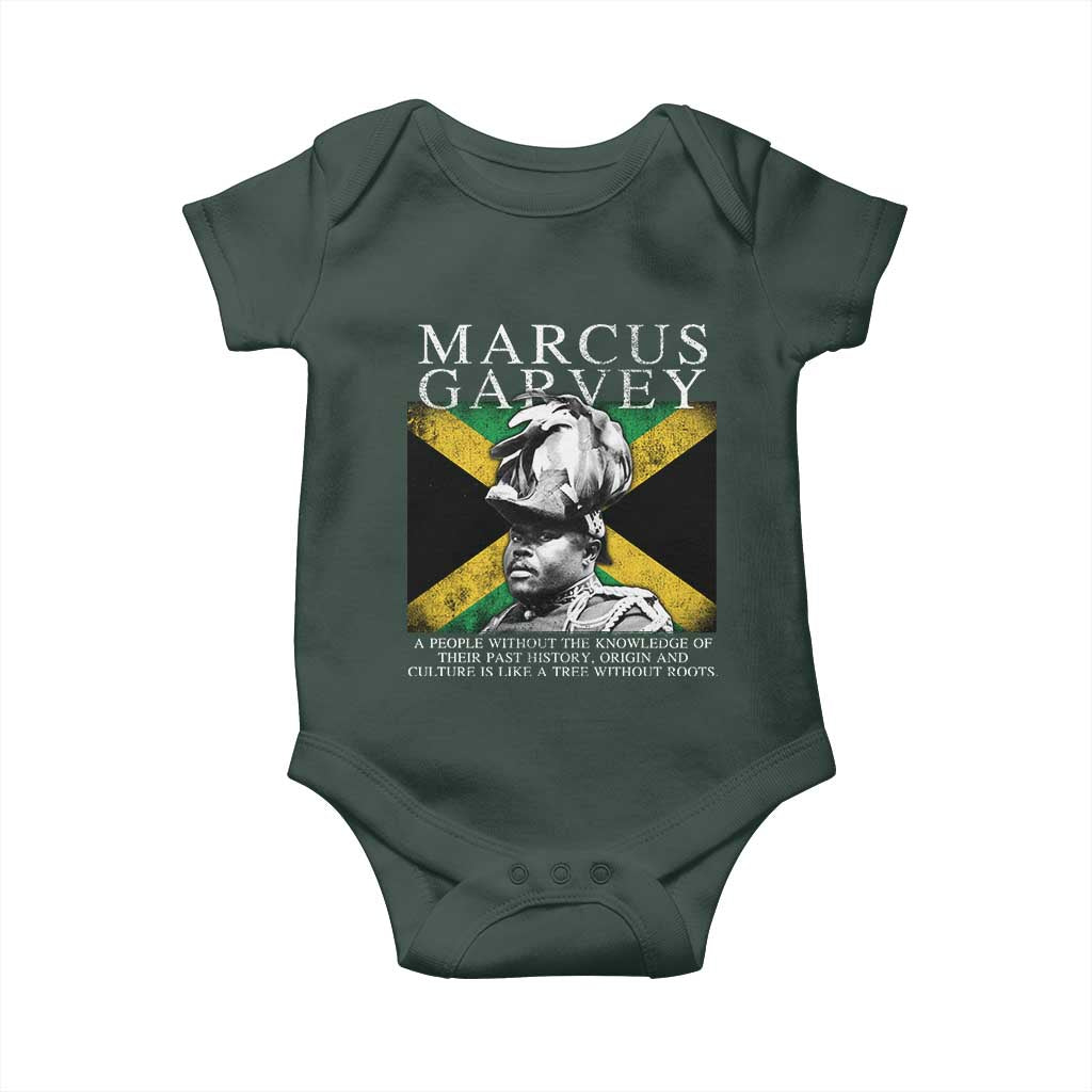 Marcus Garvey Quote Baby Onesie A People Without The Knowledge Of Their Past History Origin And Culture Jamaican Flag TS11 Print Your Wear