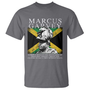 Marcus Garvey Quote T Shirt - A People Without The Knowledge Of Their Past History Origin And Culture Jamaican Flag TS11 Charcoal Print Your Wear