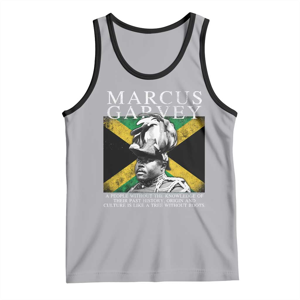 Marcus Garvey Quote Tank Top A People Without The Knowledge Of Their Past History Origin And Culture Jamaican Flag TS11 Athletic Heather Black Print Your Wear
