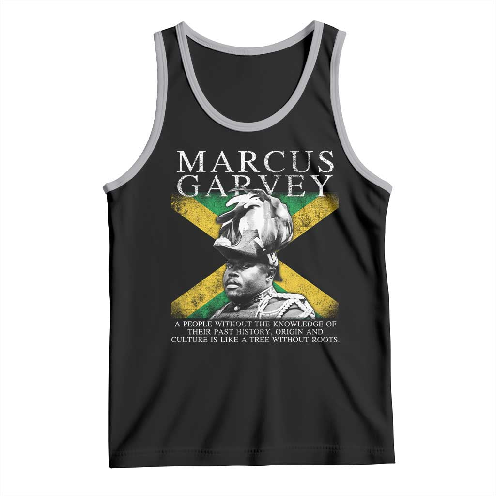 Marcus Garvey Quote Tank Top A People Without The Knowledge Of Their Past History Origin And Culture Jamaican Flag TS11 Black Athletic Heather Print Your Wear