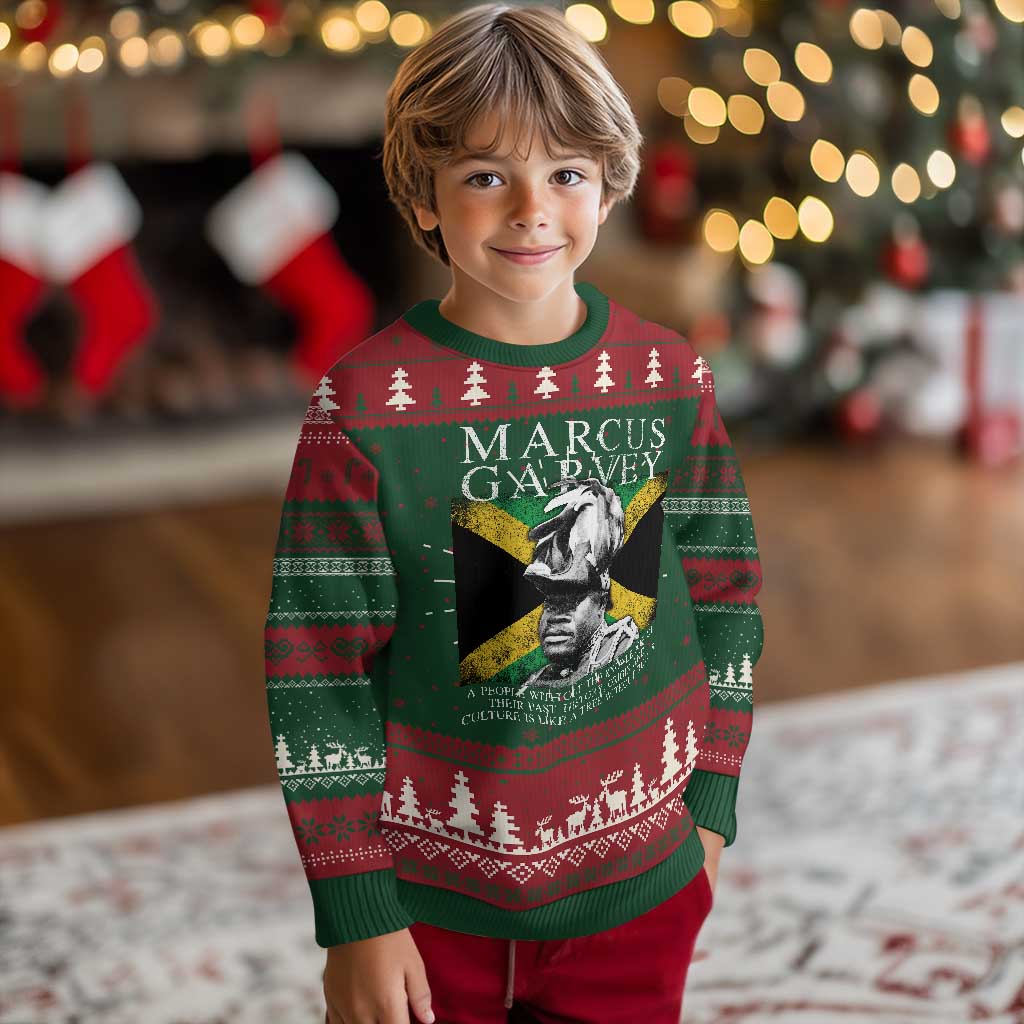 Marcus Garvey Quote Knit Sweatshirt A People Without The Knowledge Of Their Past History Origin And Culture Jamaican Flag TS11 Christmas Print Your Wear