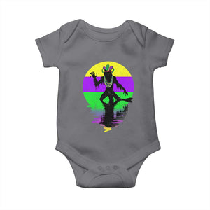 Funny Mardi Gras Rougarou Baby Onesie Beads Carnival Cryptids Of Louisiana TS11 Charcoal Print Your Wear