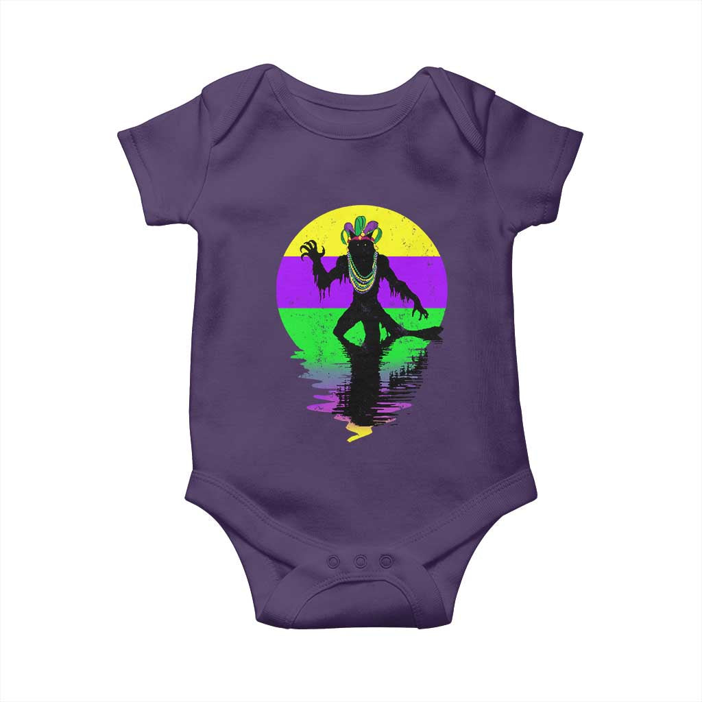 Funny Mardi Gras Rougarou Baby Onesie Beads Carnival Cryptids Of Louisiana TS11 Purple Print Your Wear