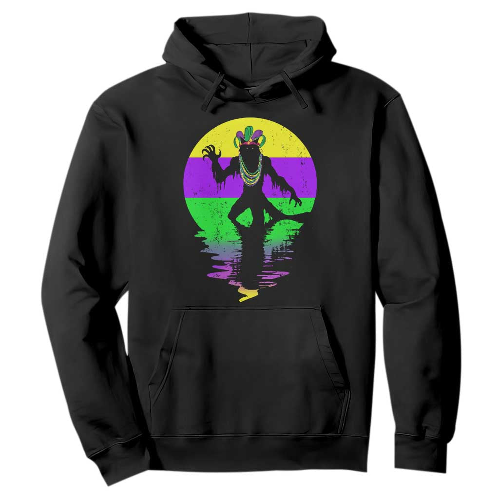 Funny Mardi Gras Rougarou Hoodie Beads Carnival Cryptids Of Louisiana TS11 Black Print Your Wear