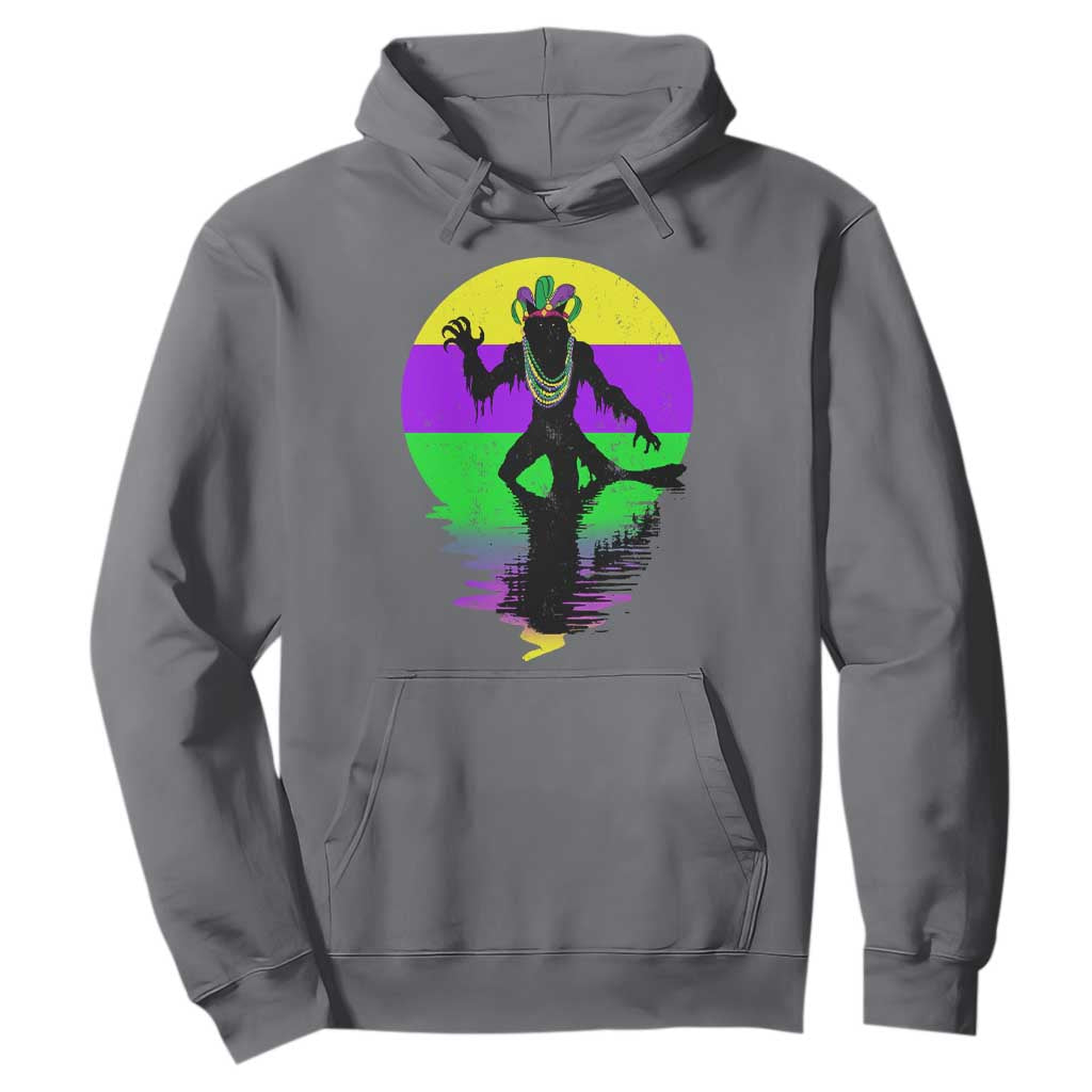Funny Mardi Gras Rougarou Hoodie Beads Carnival Cryptids Of Louisiana TS11 Charcoal Print Your Wear
