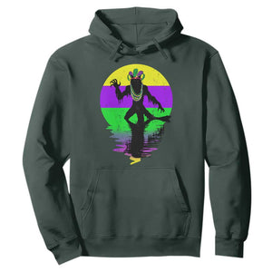 Funny Mardi Gras Rougarou Hoodie Beads Carnival Cryptids Of Louisiana TS11 Dark Forest Green Print Your Wear