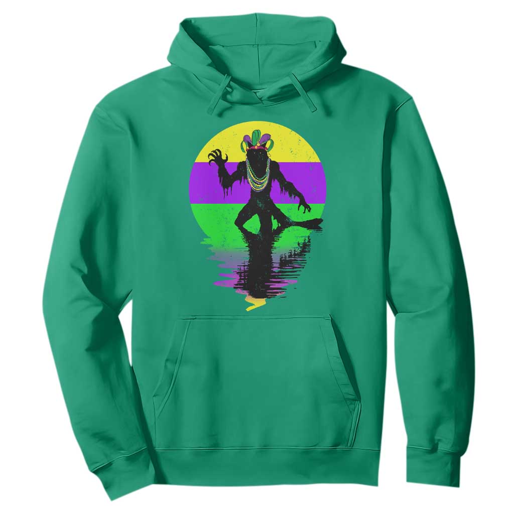 Funny Mardi Gras Rougarou Hoodie Beads Carnival Cryptids Of Louisiana TS11 Irish Green Print Your Wear