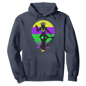 Funny Mardi Gras Rougarou Hoodie Beads Carnival Cryptids Of Louisiana TS11 Navy Print Your Wear