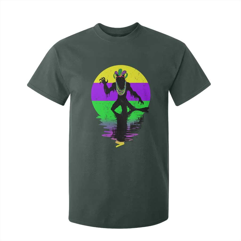 Funny Mardi Gras Rougarou T Shirt For Kid Beads Carnival Cryptids Of Louisiana TS11 Dark Forest Green Print Your Wear