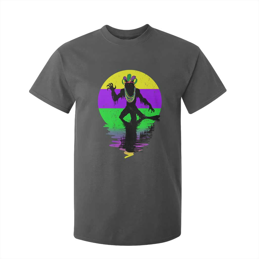 Funny Mardi Gras Rougarou T Shirt For Kid Beads Carnival Cryptids Of Louisiana TS11 Dark Heather Print Your Wear
