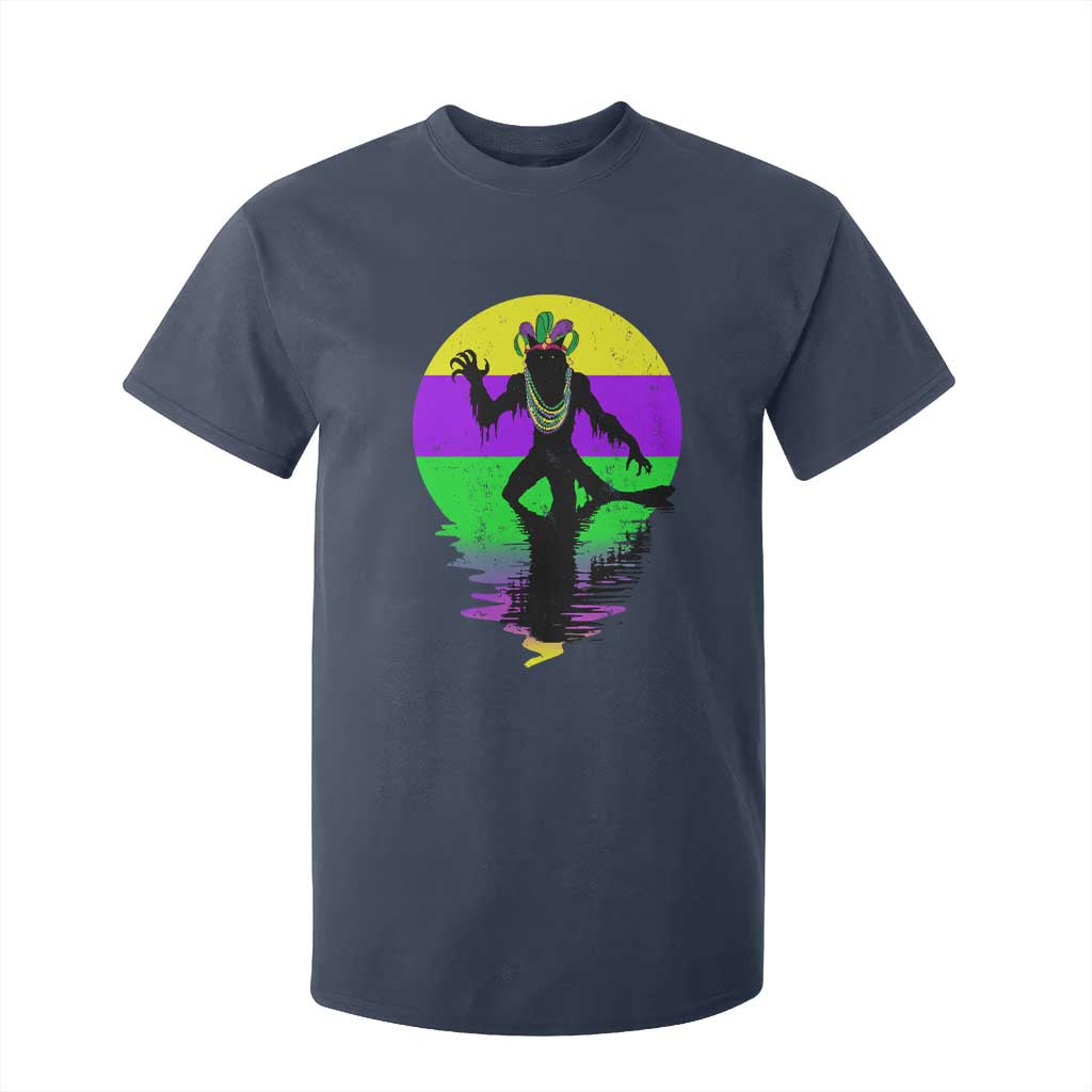 Funny Mardi Gras Rougarou T Shirt For Kid Beads Carnival Cryptids Of Louisiana TS11 Navy Print Your Wear