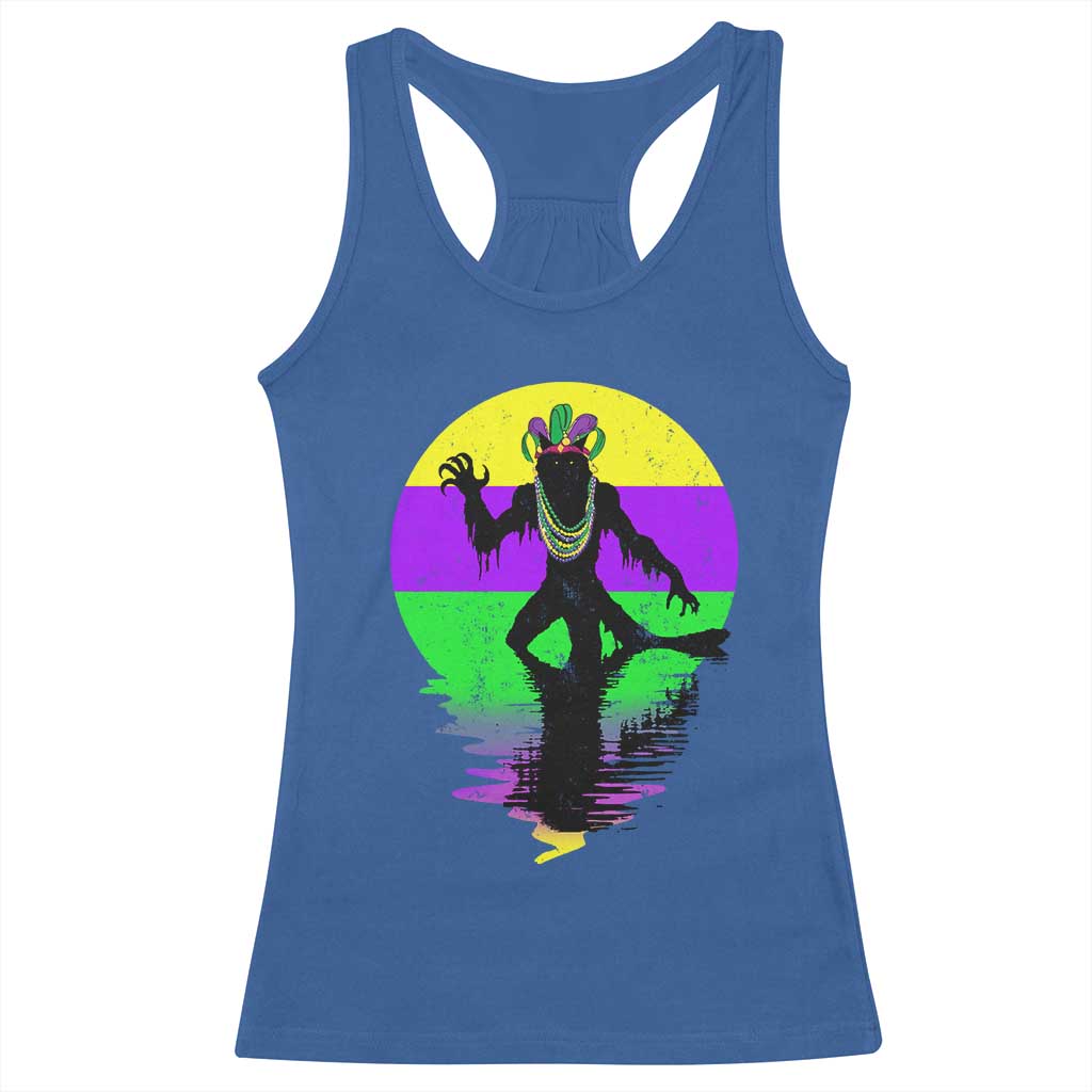 Funny Mardi Gras Rougarou Racerback Tank Top Beads Carnival Cryptids Of Louisiana TS11 Royal Blue Print Your Wear
