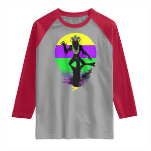 Funny Mardi Gras Rougarou Raglan Shirt Beads Carnival Cryptids Of Louisiana TS11 Sport Gray Red Print Your Wear
