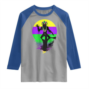 Funny Mardi Gras Rougarou Raglan Shirt Beads Carnival Cryptids Of Louisiana TS11 Sport Gray Royal Print Your Wear